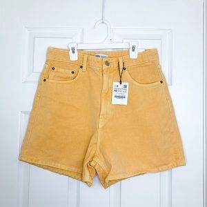ZARA sunshine yellow high waisted shorts